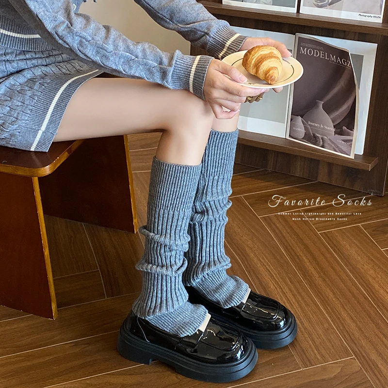 欧货开后跟羊绒袜套瑜伽护腿套女简约加厚保暖脚套保暖小腿袜腿套