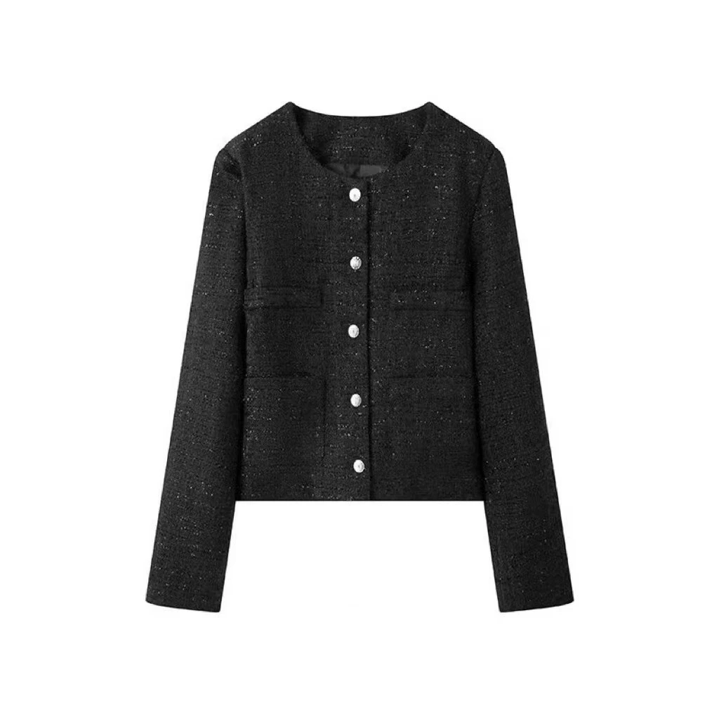 圆领外套女新款显瘦轻奢外搭小香风8509