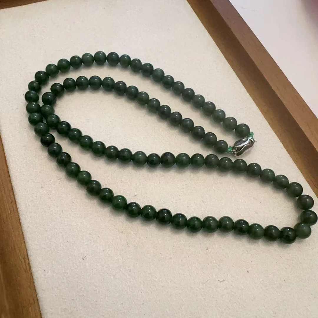 链子925银 S925银元宝扣头菠菜绿项链「约卡5.5m」