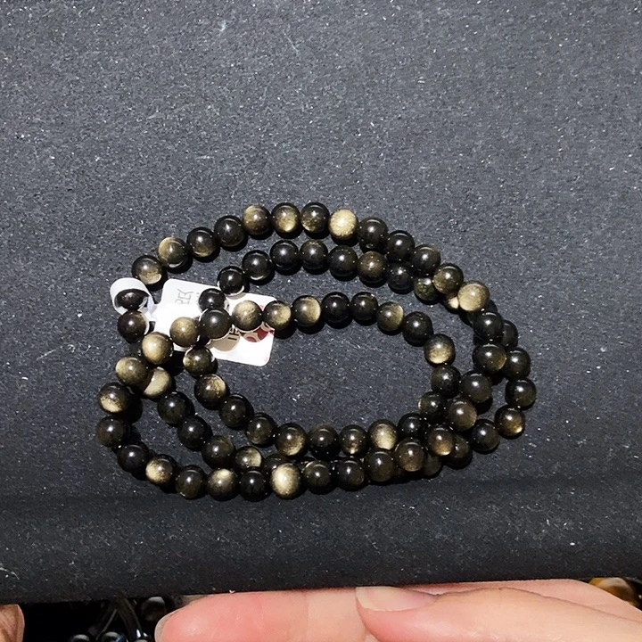 ～***～黑曜岩未镶嵌手链