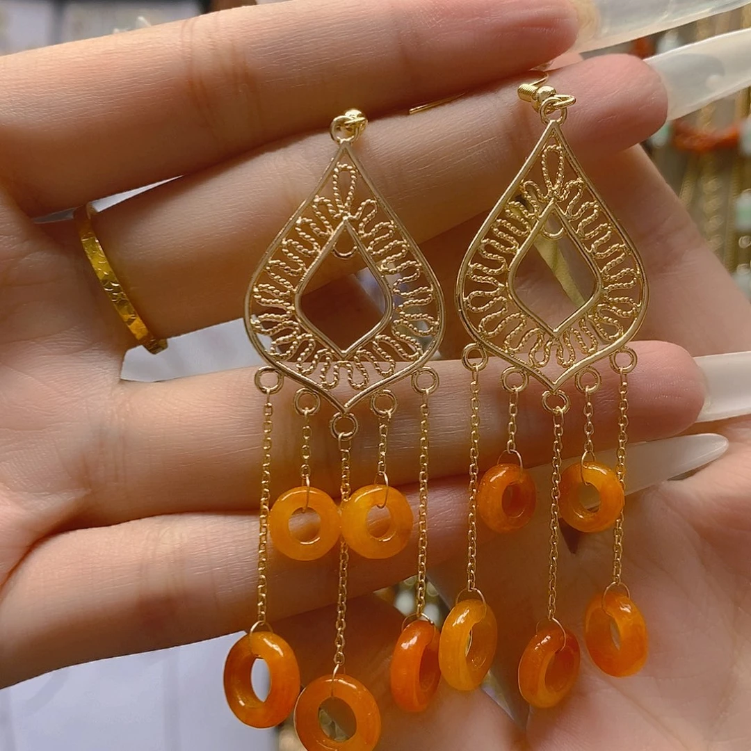 翡翠合金耳饰翡翠