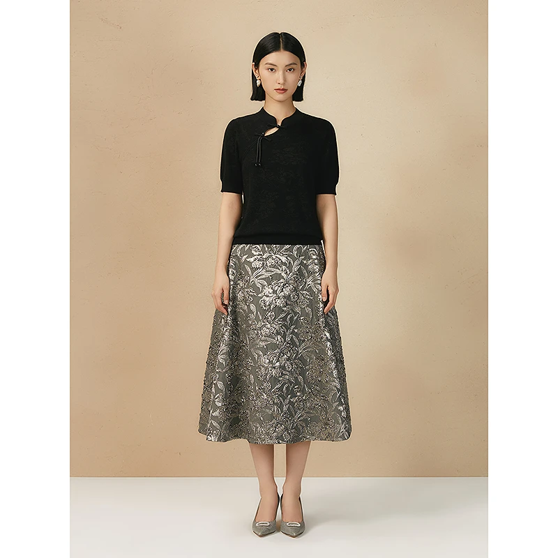 Song of Song歌中歌25年经典简约国潮印花毛织衫5C65206030