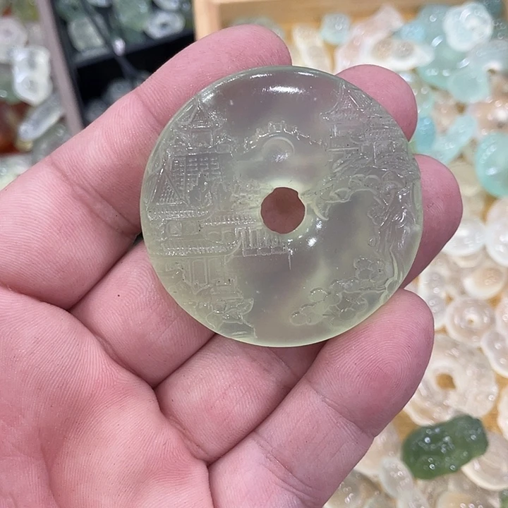 蛇纹石玉合金颈饰