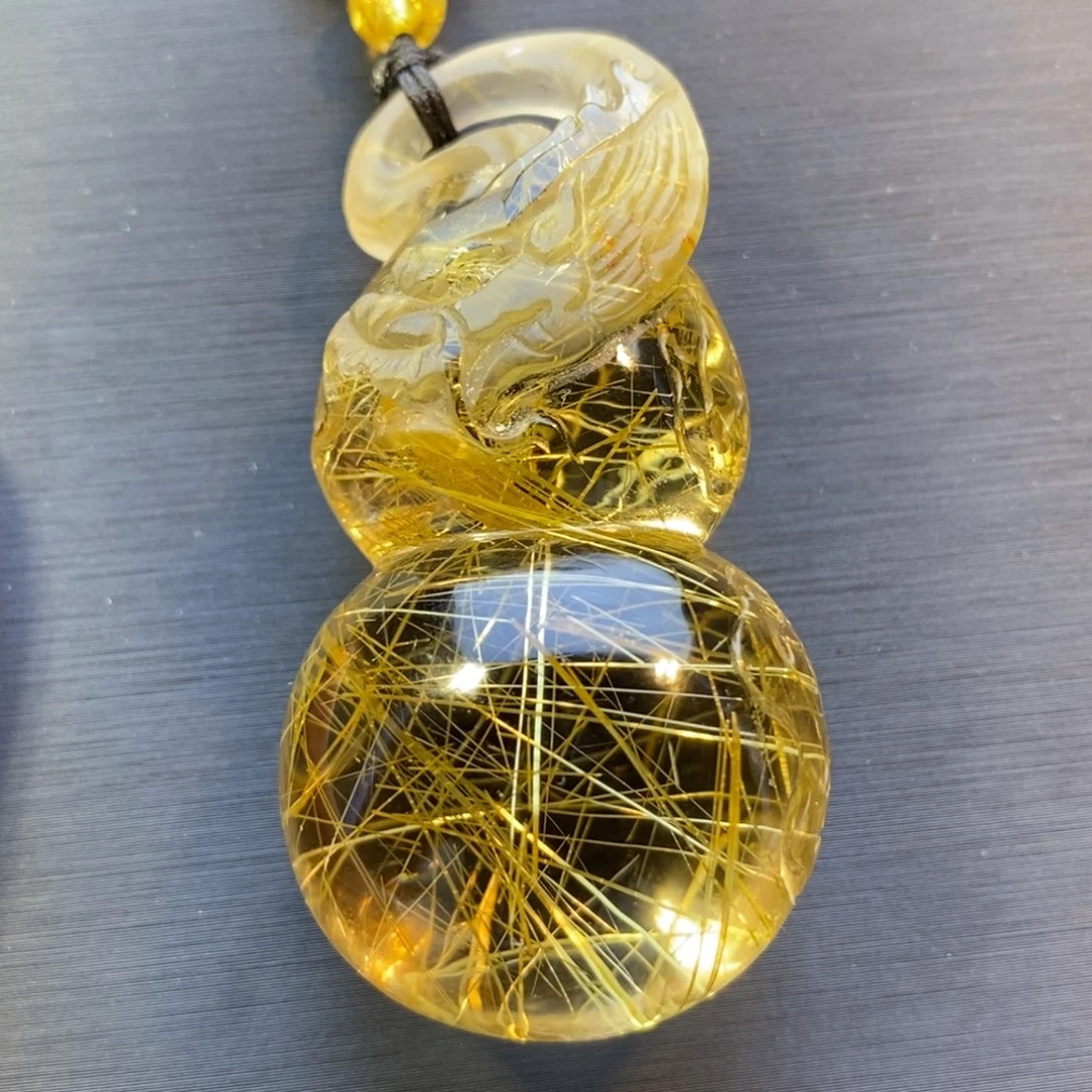 颈饰未镶嵌水晶钛晶龙头葫芦