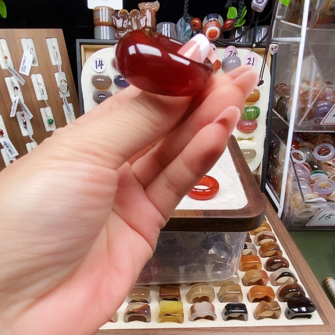 笑***笑玛瑙/玉髓合金戒指