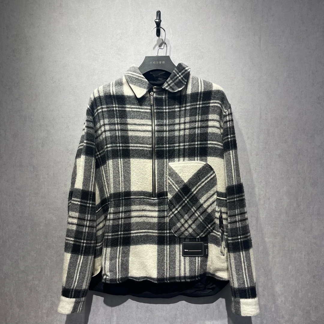99新  we11done 半拉链经典格纹外套/L码/98新/公价6390/DY213929