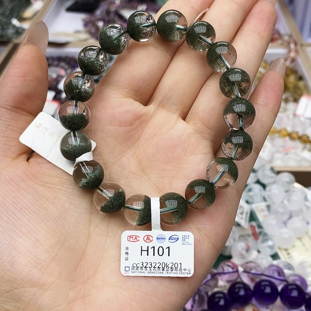 水晶手链未镶嵌H101 绿幽灵 11m+ 高货