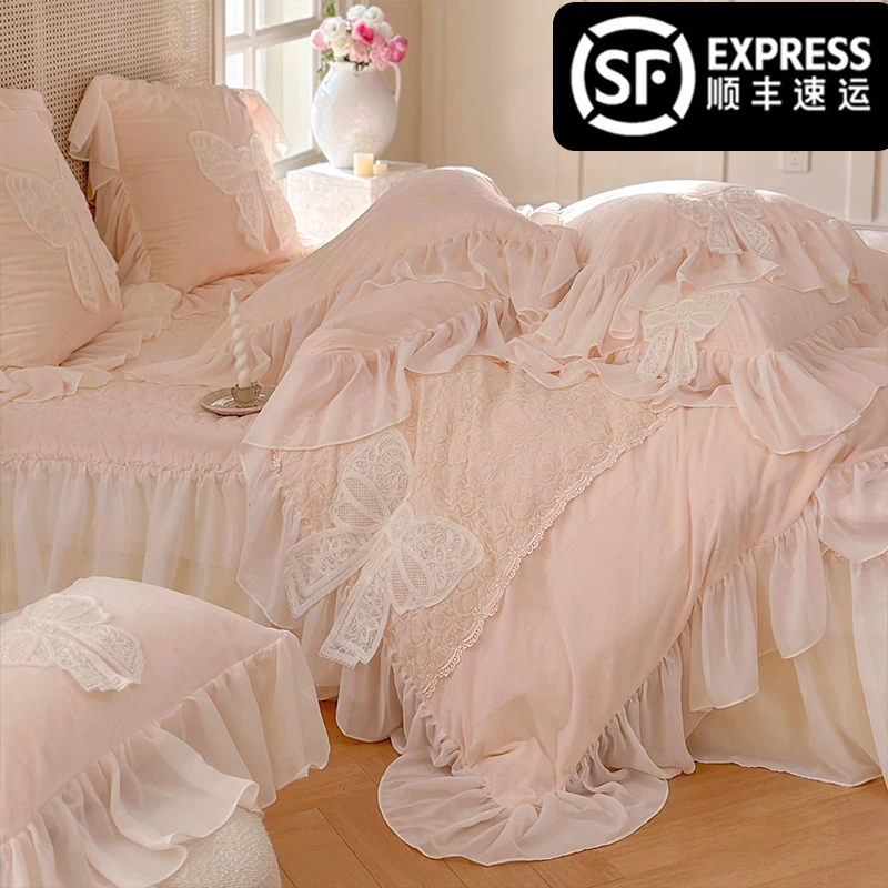 皇后娘娘法式床上全消光高级感保暖宝宝绒床上床单四件套