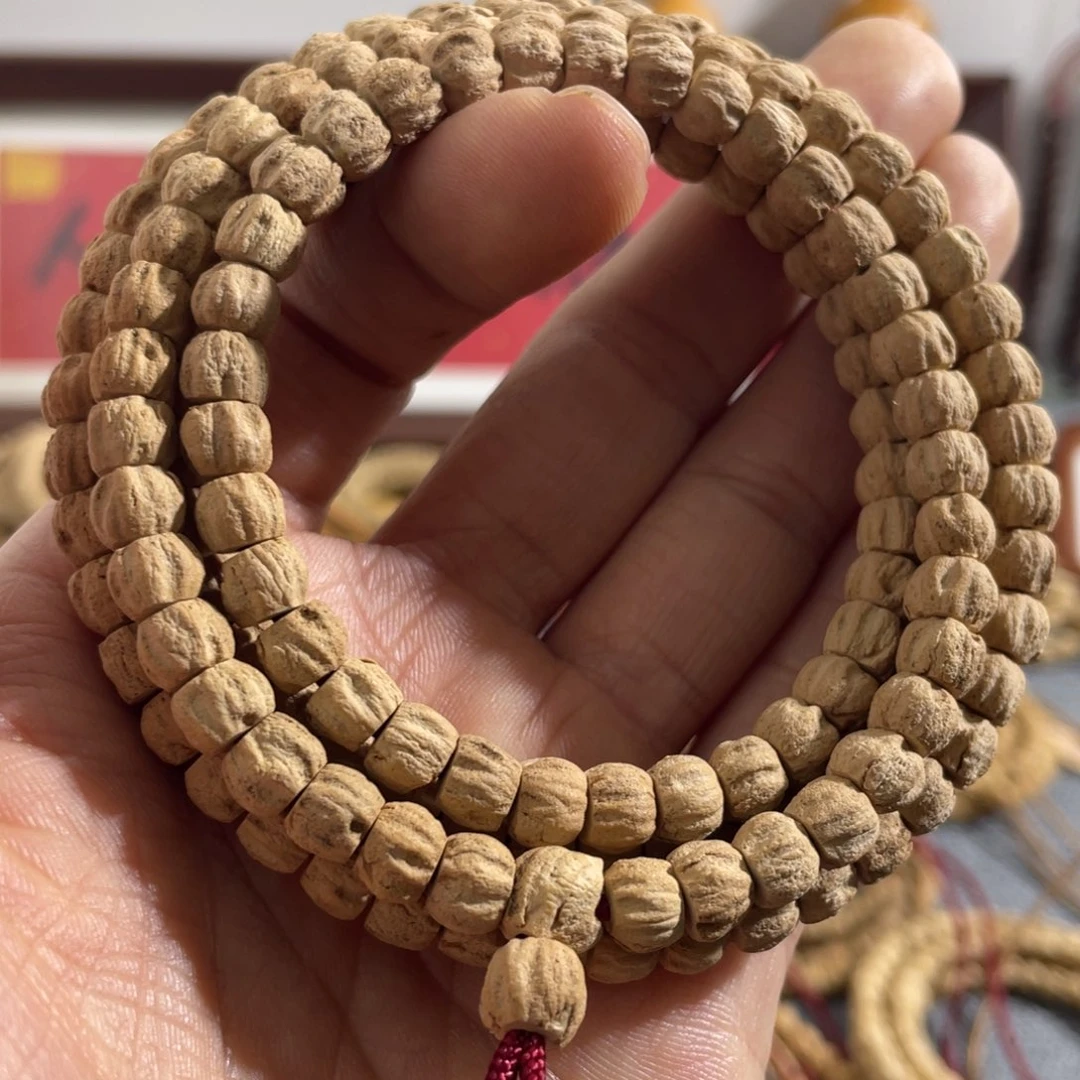 ****语吊坠柏香籽/百香籽红粉麻皮方块顺7mm
