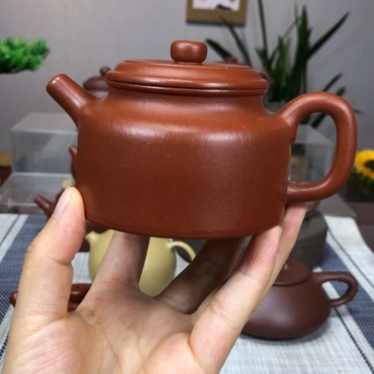 时***流紫砂茶壶生砂生料朱泥全手工德中