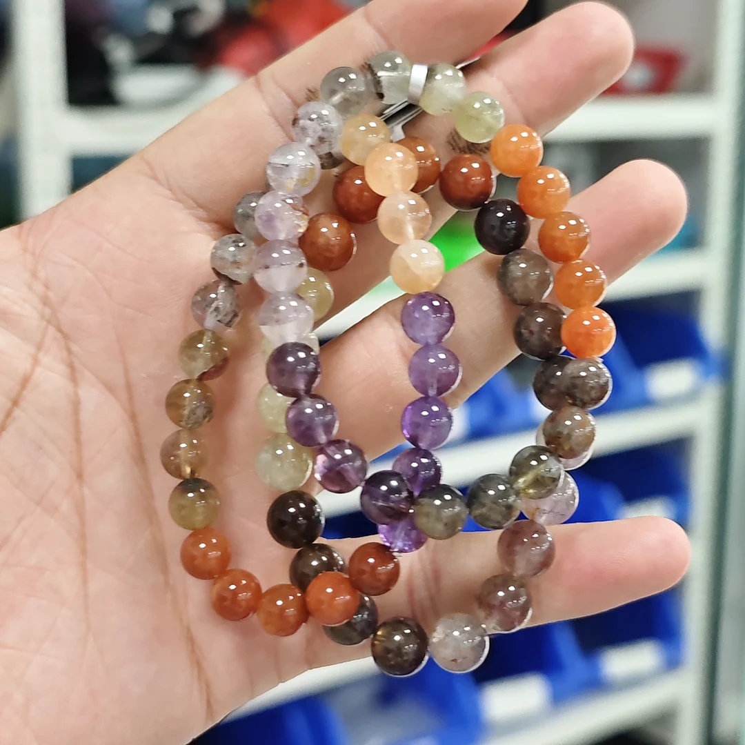 【书记甄选】天然水晶多宝单圈手链 多样性发一件 约9mm ZW036