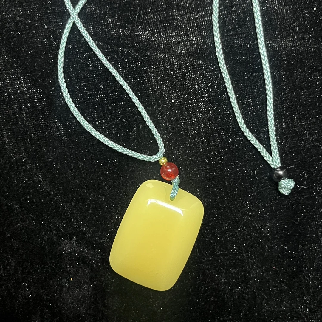 黄色新中式无事牌吊坠30