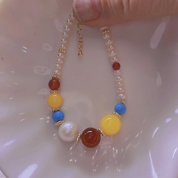 淡水珍珠手绳合金