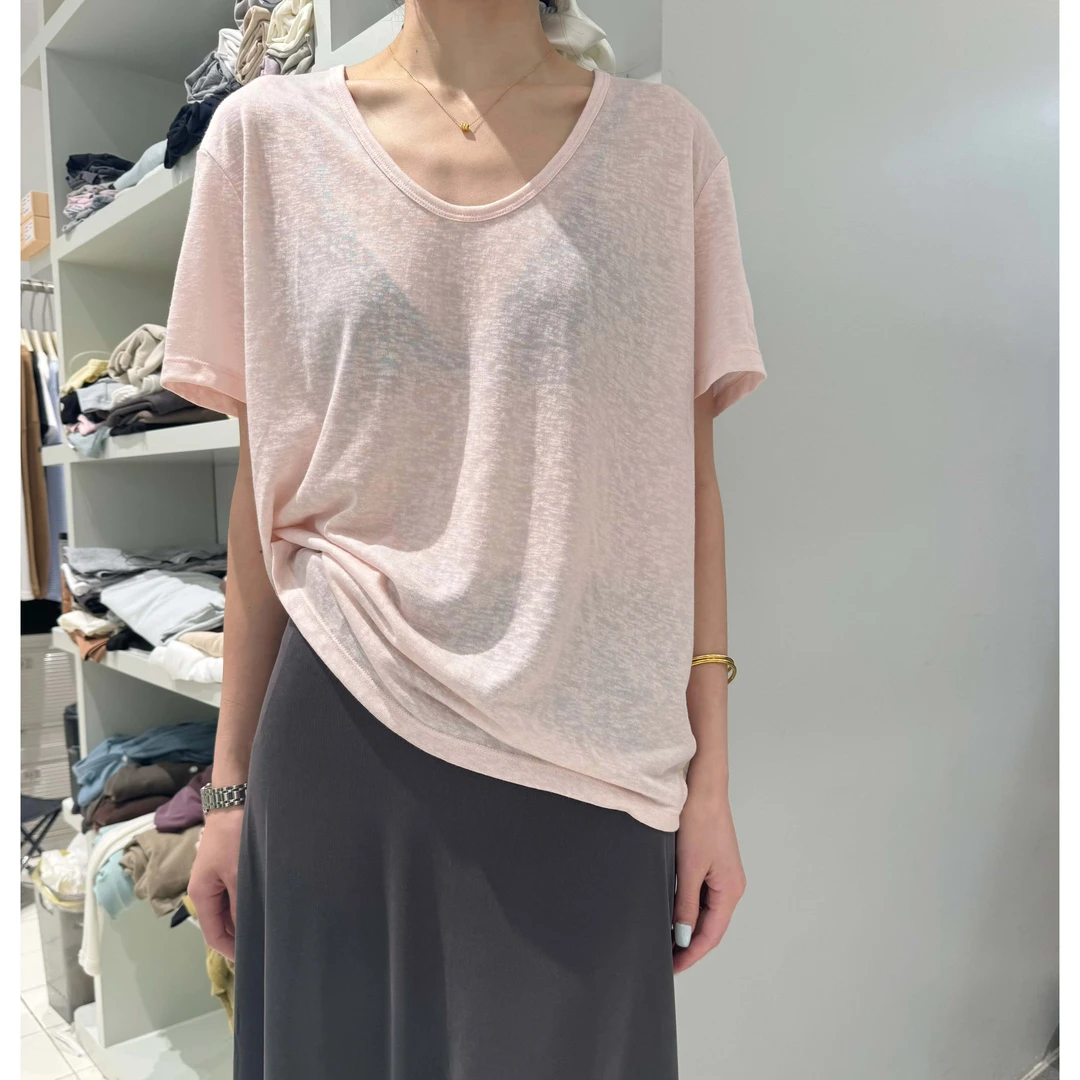 L-0057#闰熙#超舒适亲肤透气U领短袖上衣（福利）