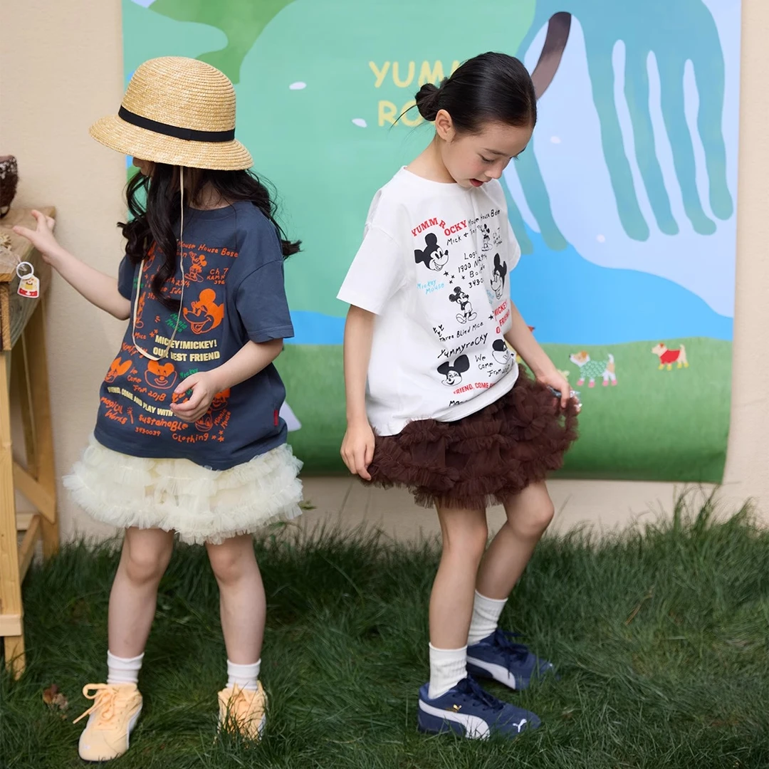 yummy&rocky【在逃精灵】A类亲肤防走光重工手工抽褶女童夏季蓬蓬裙