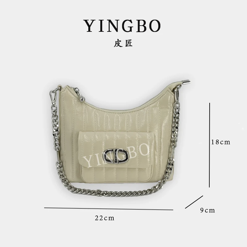 【英柏甄选】QYX-9732-可可蛋奶 然与纯小众设计感时尚单肩百搭女包