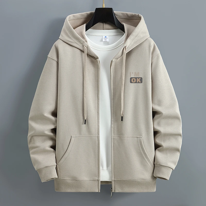 秋冬季连帽卫衣男士大码宽松潮流学生韩版青少年运动上衣拉链外套