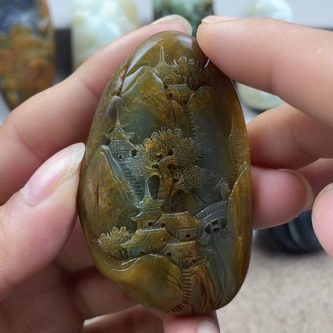 和田玉未镶嵌挂件