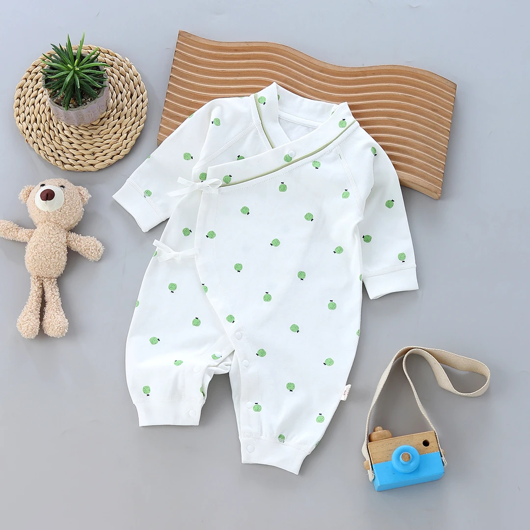 四季款婴儿衣服春秋宝宝护肚连体衣新生儿纯棉月子服长袖哈衣爬服