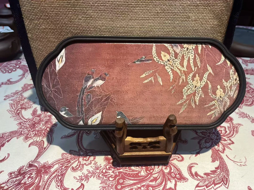 宜兴原矿高端紫砂茶宠茶玩--翠鸟海棠吸水干泡台