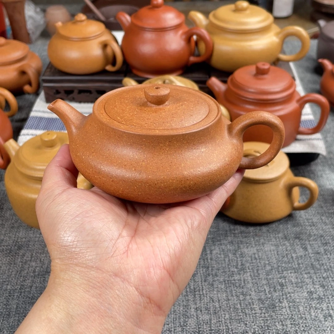 紫砂茶壶黄降坡桑盘全手30目210