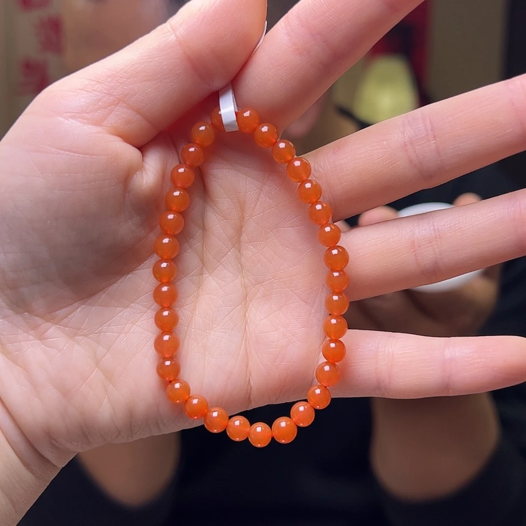 南红玛瑙未镶嵌5mm原矿圆珠手串