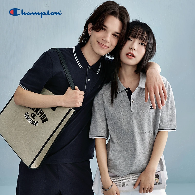 【运动polo】情侣衬衫冠军新款撞色短袖休闲校园风潮牌翻领时尚百搭