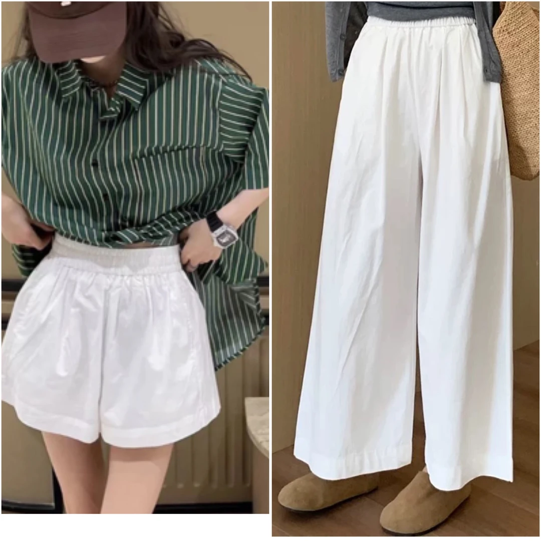 好穿宽边高品质洗水棉阔腿短裤女夏宽松显瘦外穿百搭热裤