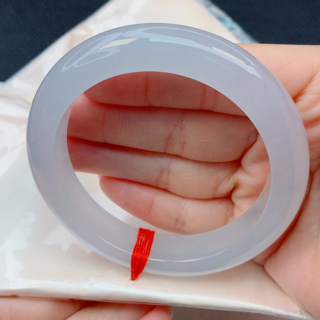 翡翠未镶嵌手镯55-56冰种起胶光白月光