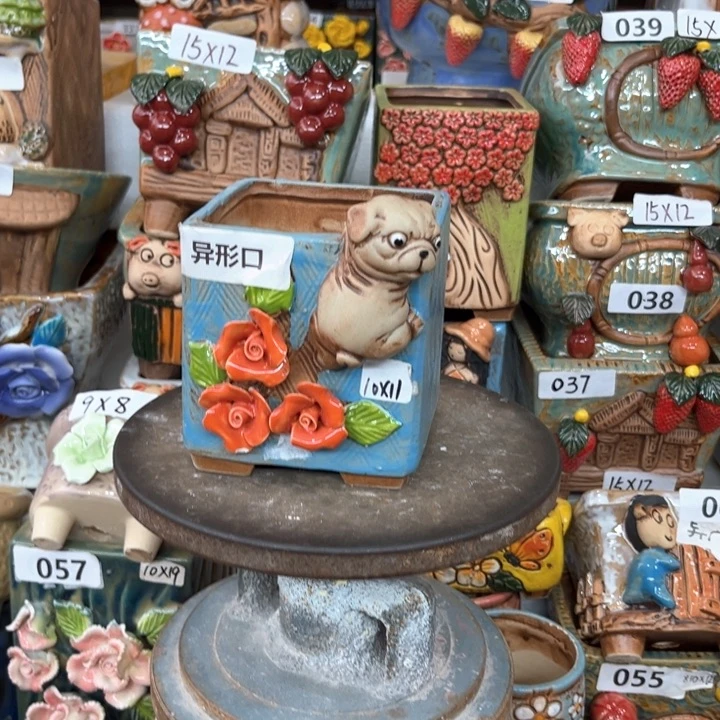 紫砂花盆粗陶材质多肉花盆