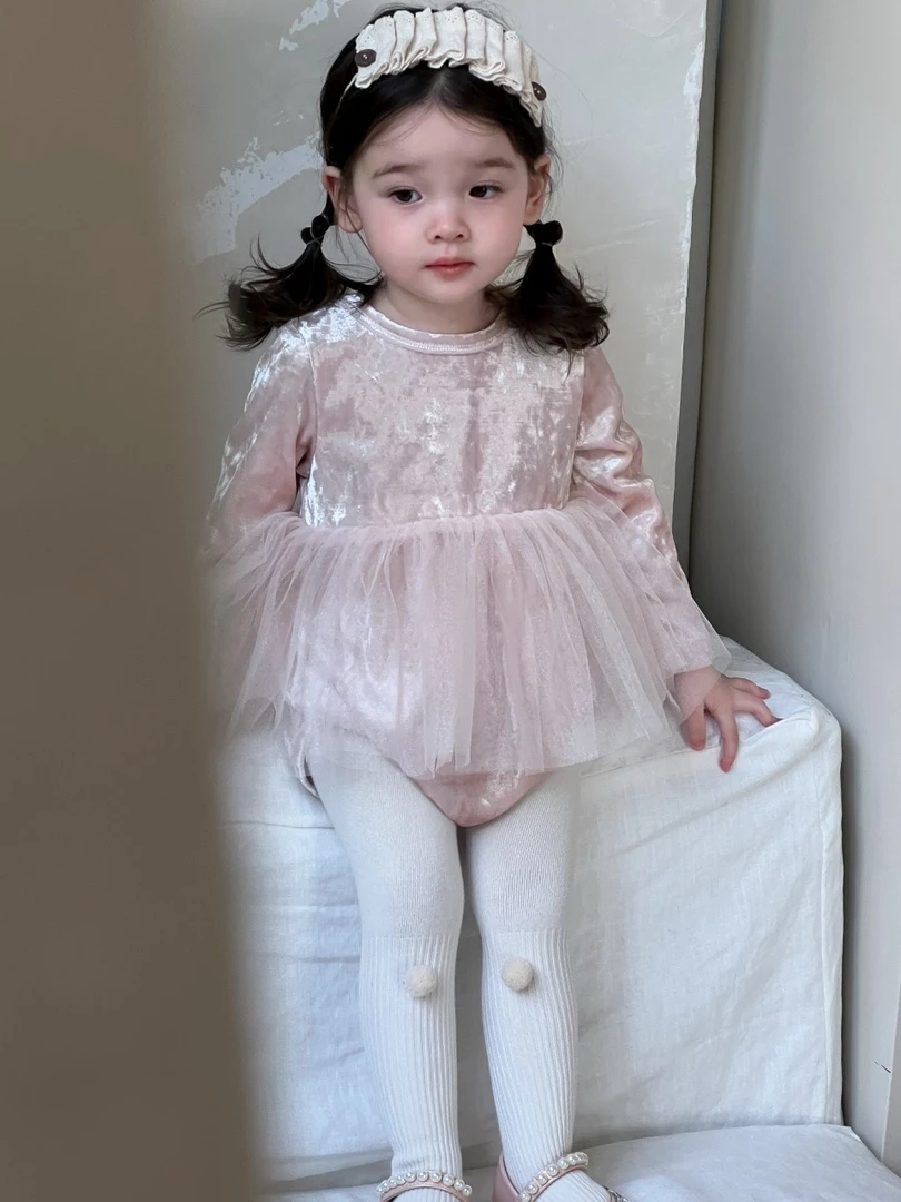 【Ponyo】秋·冬女宝宝春秋长袖包屁衣洋气连体衣可爱小公主周岁礼服