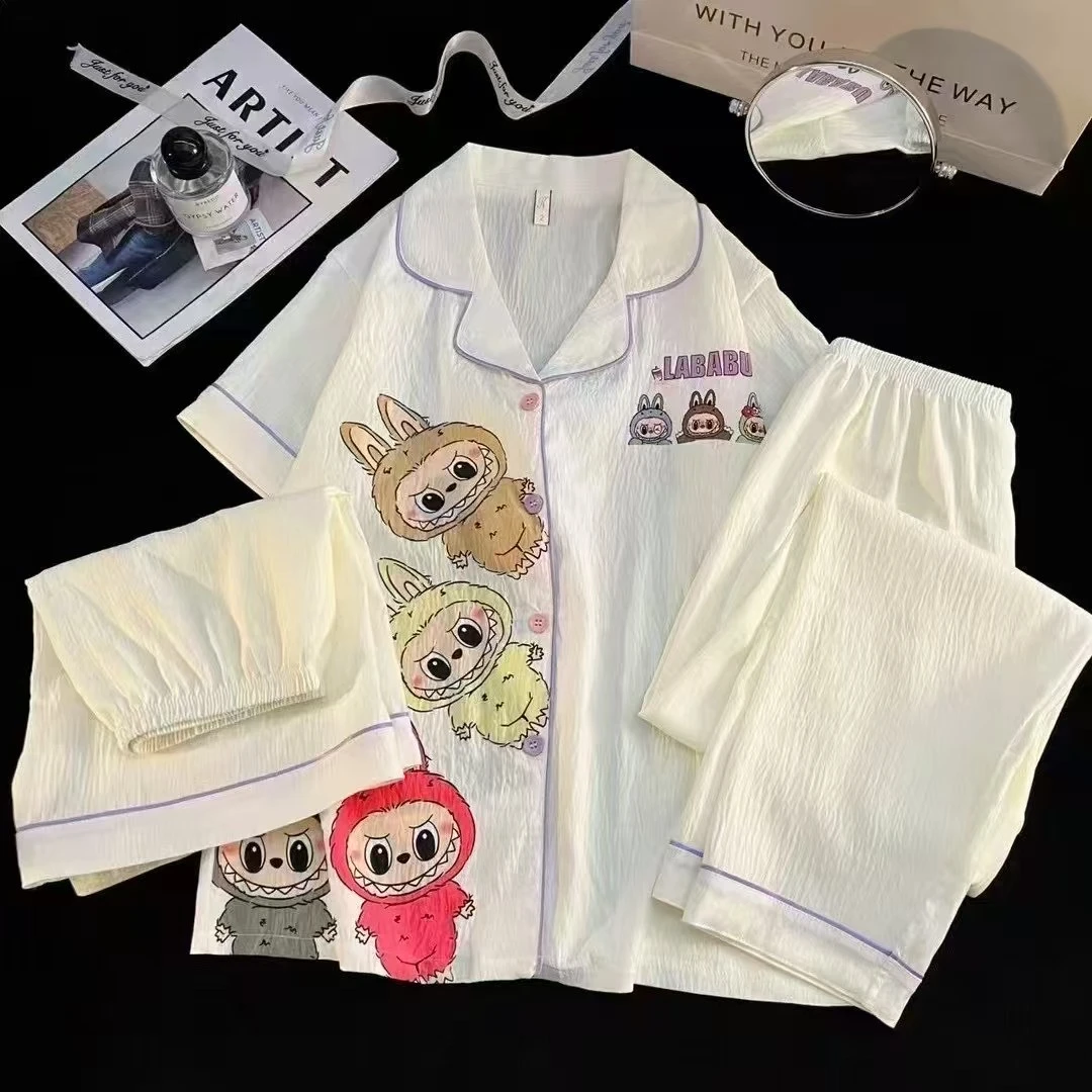 【三件套云朵棉】夏季睡衣甜美短袖薄款可爱宽松家居服套装女