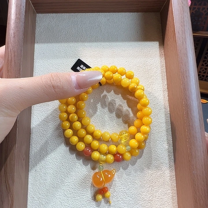 蜜蜡未镶嵌手串7.5mm蜜蜡手串