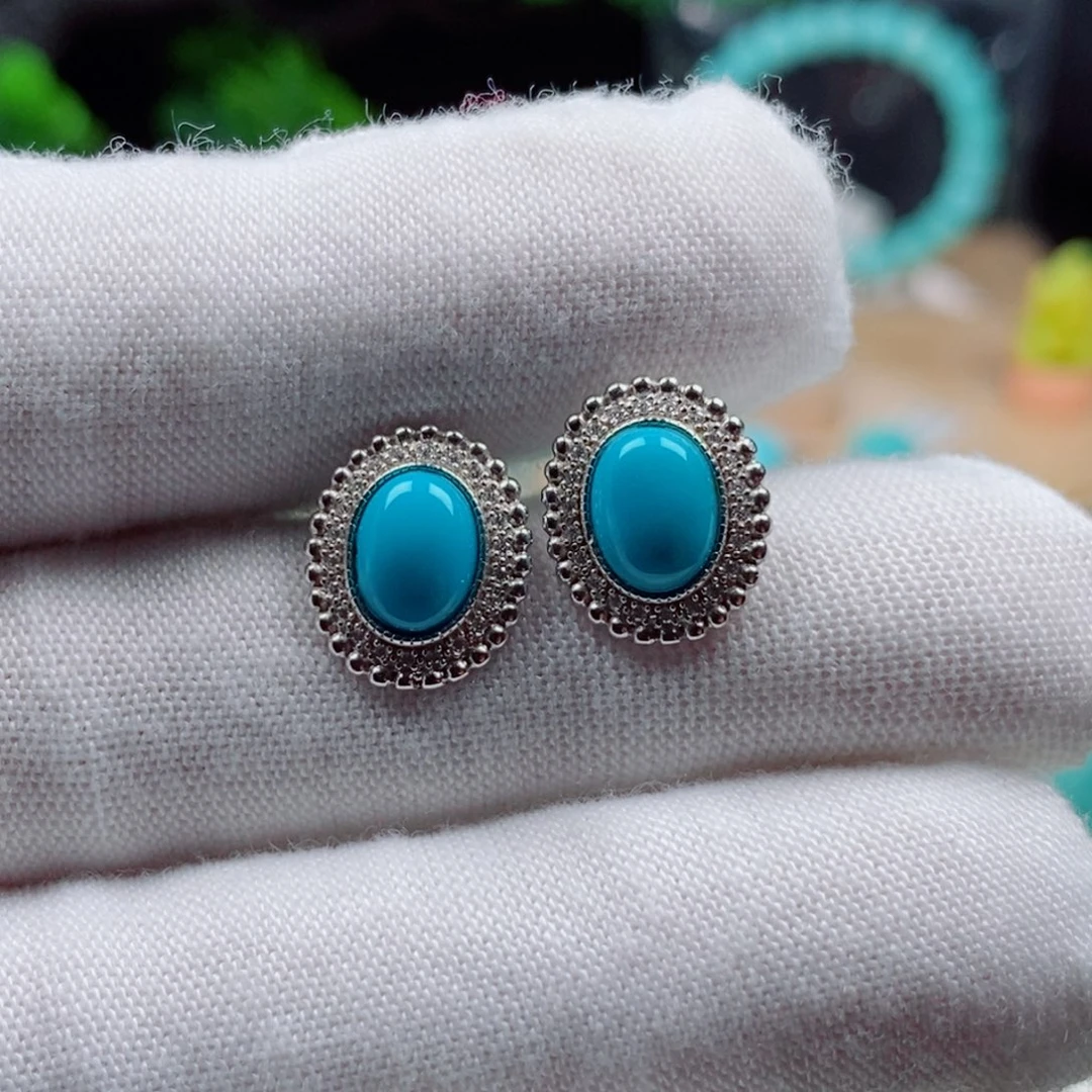 绿松石银S925镶嵌新款