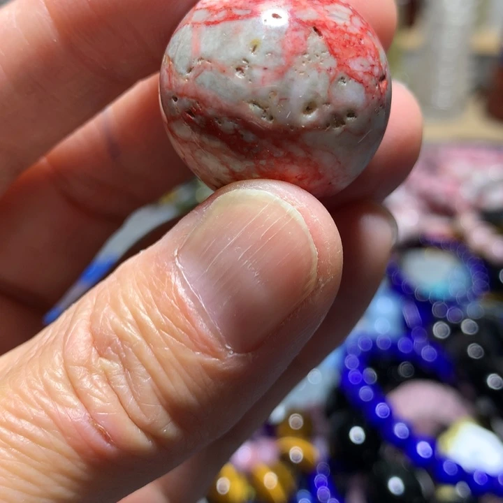 天然辰砂天然朱砂单珠26mm