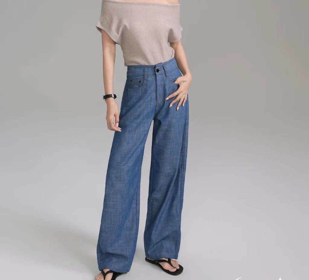 FUJIA STYLE新款韩版简约纯色百搭时尚牛仔弯刀裤K6681