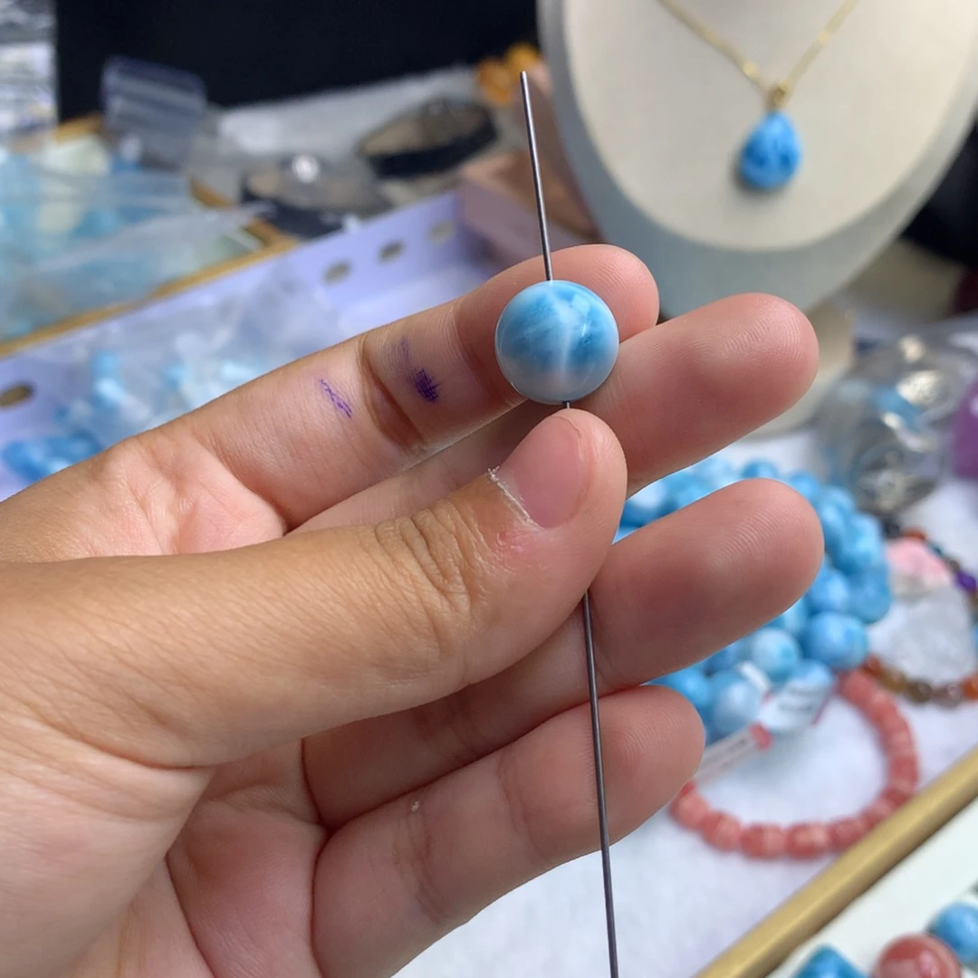 针钠钙石（海纹石）未镶嵌珠宝半成品熊*B