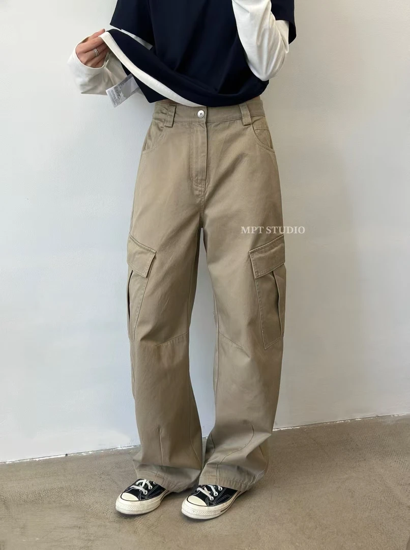 2025;新款：美式复古工装风宽松休闲长裤