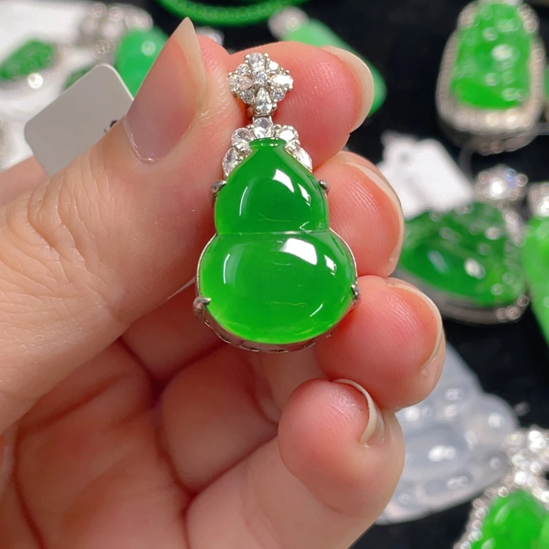 翡翠银S925镶嵌吊坠(不含链)