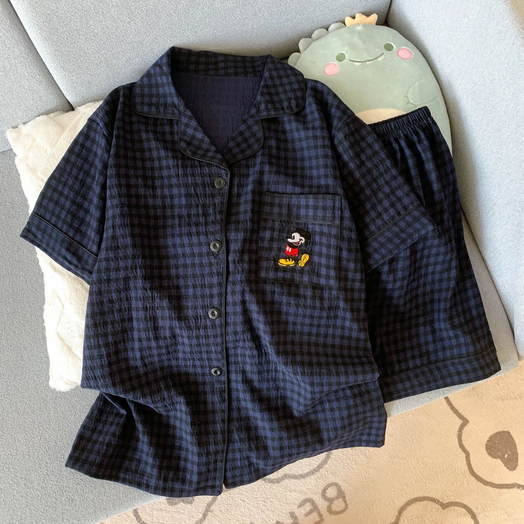 2025年新款云朵绵夏季开衫短袖可爱卡通睡衣少女家居服舒适套装