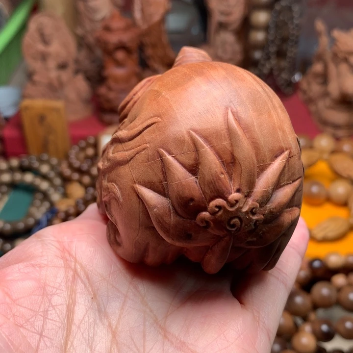 把件檀香木老山檀谛听瑕疵