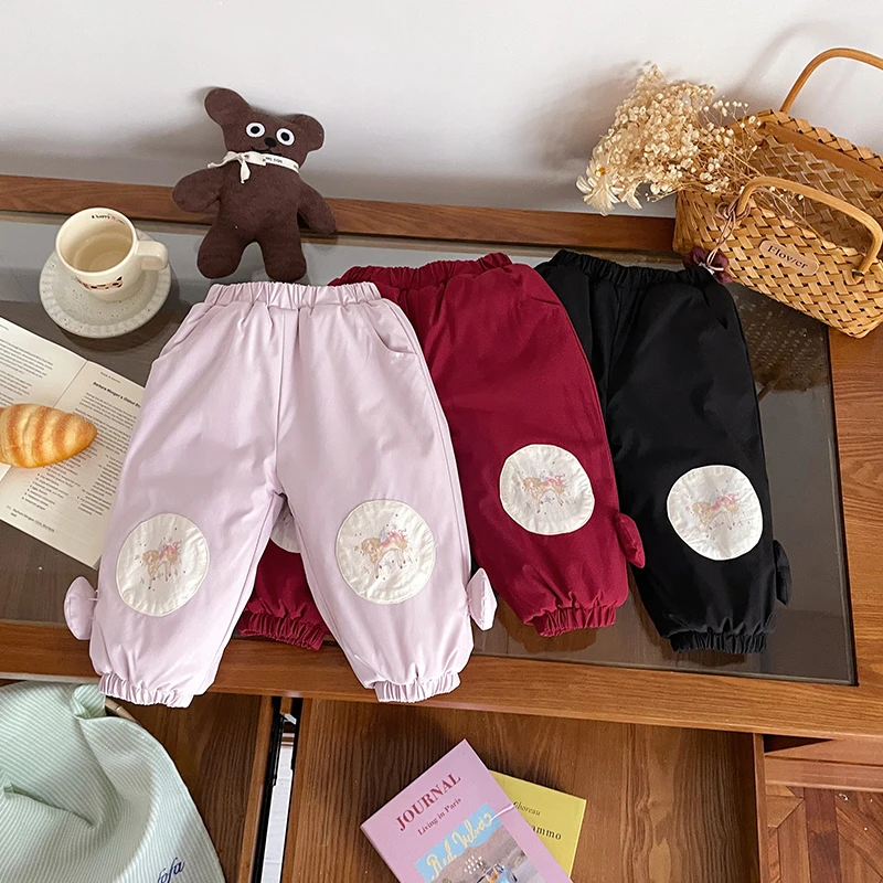 【现货】DK252437冬季新款儿童裤子女童加绒加厚保暖休闲裤女宝冬装