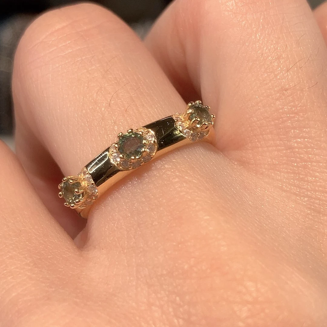 蓝宝石戒指银S925镶嵌