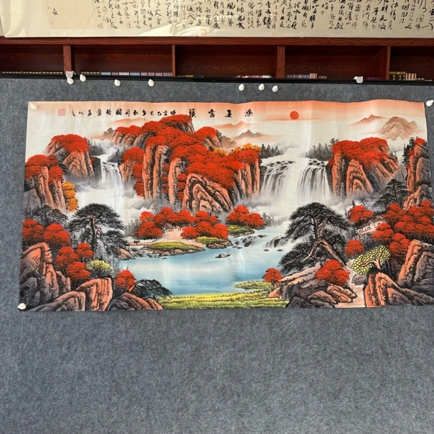 山水鸿运当头四尺整张纯手绘作品