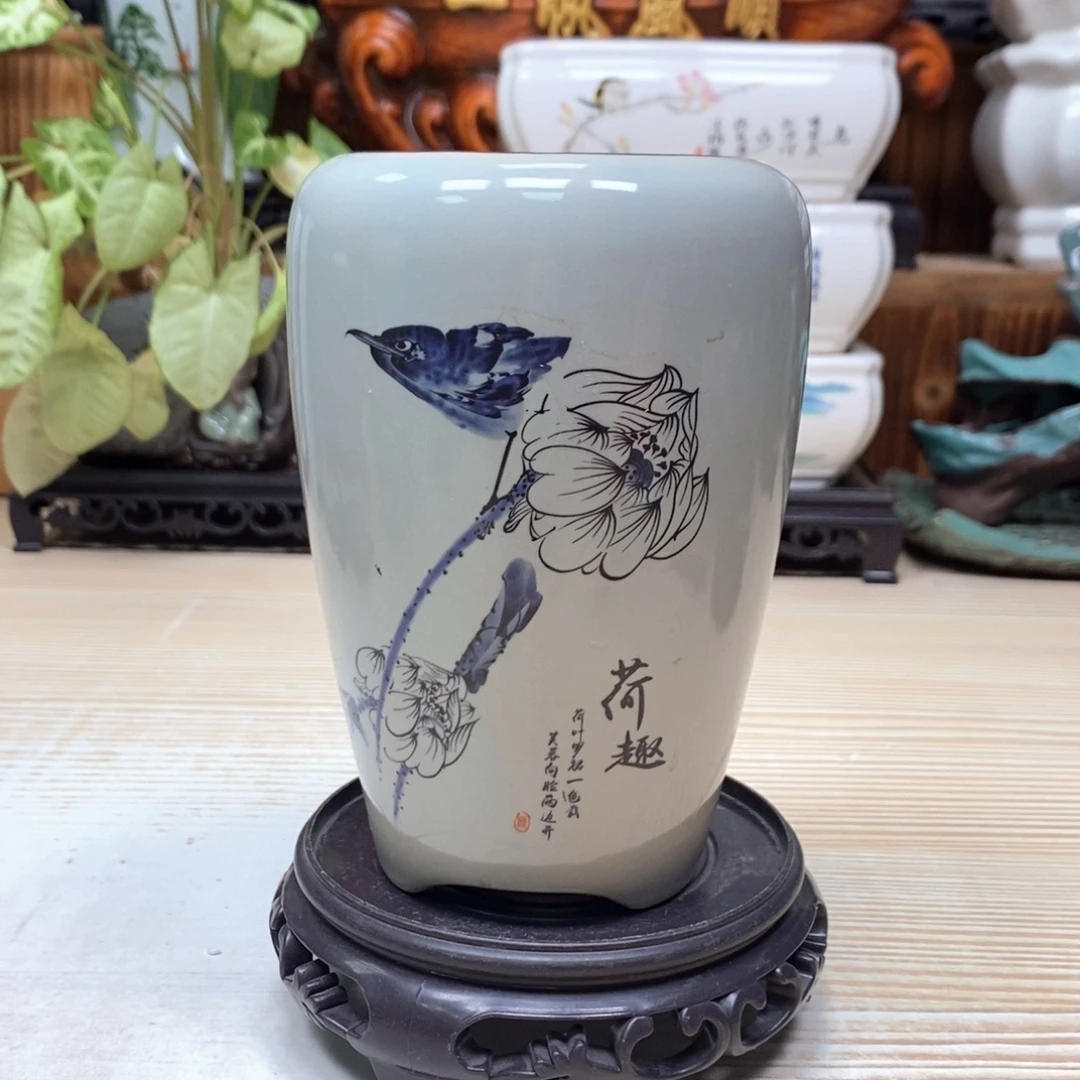 紫砂花盆陶瓷艺术花盆陶瓷，
