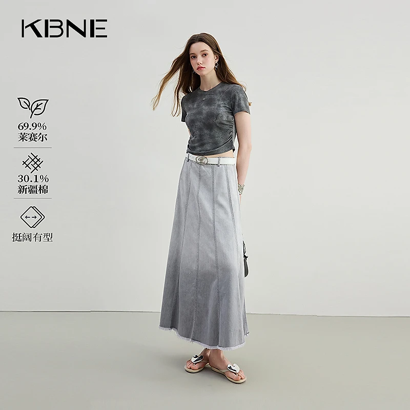 【吴沛儿专属】KBNE牛仔裙半身裙爆款2025新款中长款半裙水洗牛仔裙