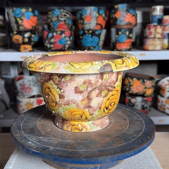 红泥花盆景德镇陶瓷学院