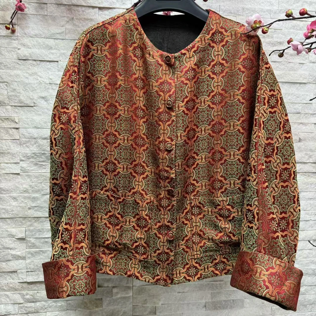 【佳鑫香云纱】香云纱宋锦外套百搭时尚外套HSY-GD126大牌贵气