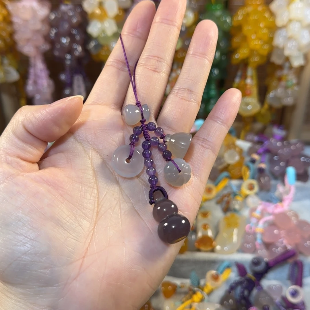 玛瑙/玉髓未镶嵌手机挂件