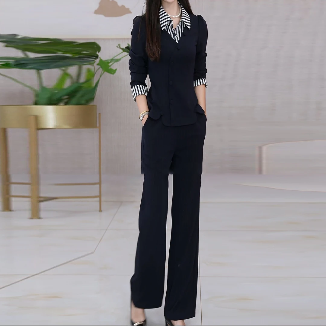 轻职风小香风时尚女装显瘦上衣休闲风西装时尚套装洋气气质